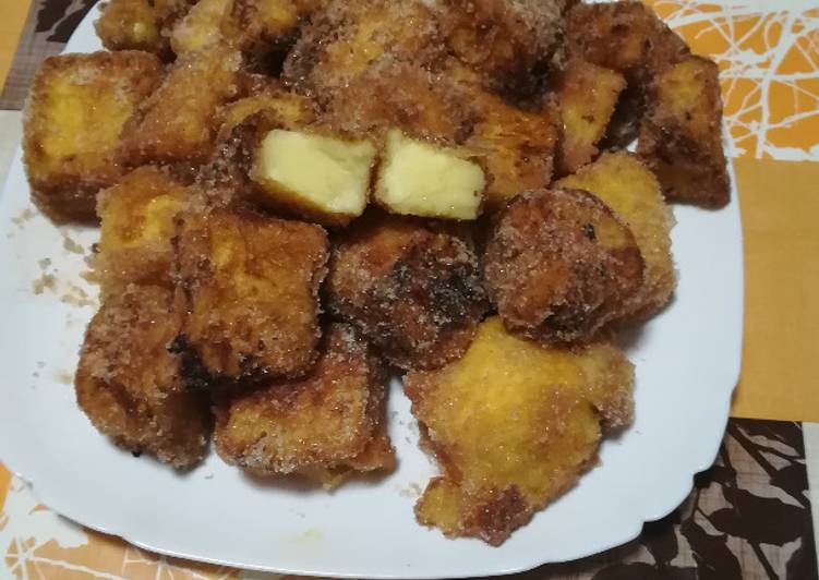 Leche frita con aroma de ron