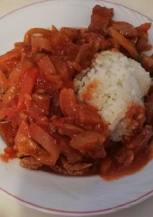 Gyors lecsós pulykacomb filé recept fotója