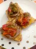 Tostada de solomillo y Chekchouka