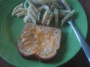 A picture of garlic bread slice