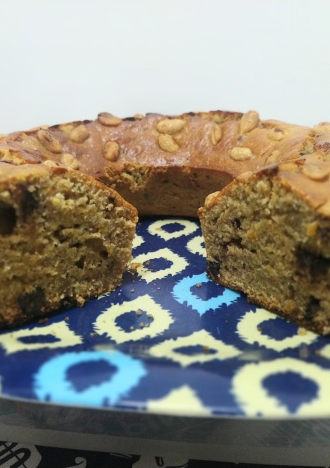Una foto de Budín integral de bananas y maní saludable