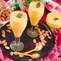 A picture of Mango smoothie mango badam smoothie.