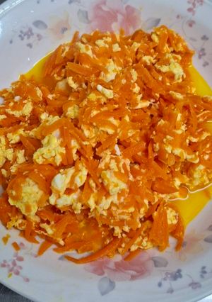 〔在家也能做〕紅蘿蔔炒蛋 的食譜成品照片