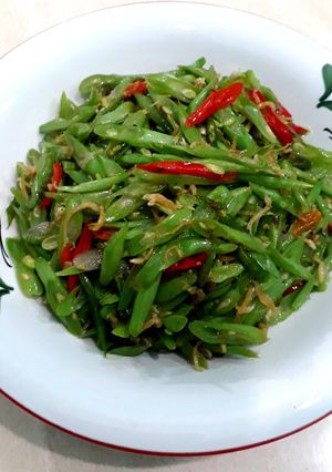 Foto resep Tumis Buncis Teri Pedas