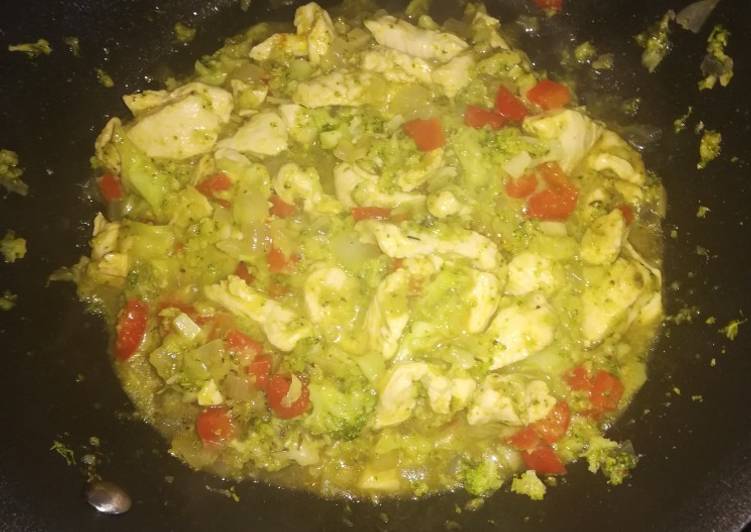 Arroz de brócoli con pollo