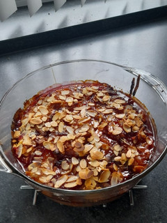 A picture of Plum clafoutis with almond flour.