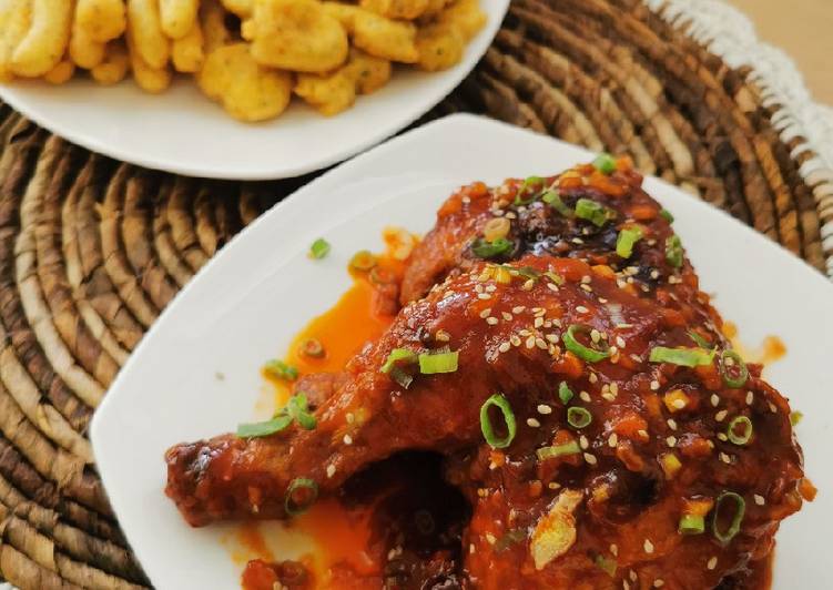 Bagaimana Menyiapkan Chicken Gochujang (Ayam Goreng Ala Korea), Menggugah Selera