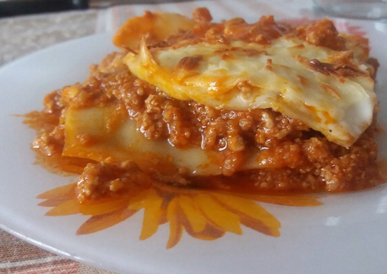 Lasaña con boloñesa