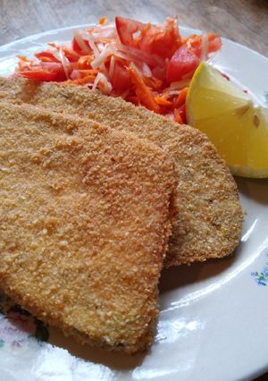 Una foto de Milanesas de berenjena sequitas y crocantes 👌