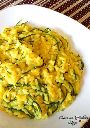 A picture of Risotto with Agretti and Turmeric.