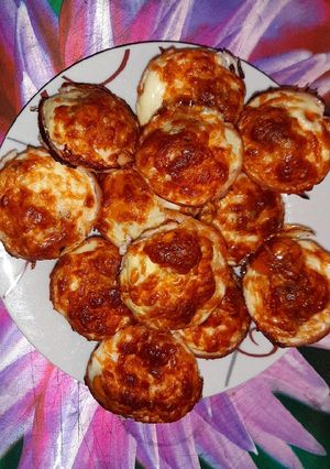 Muffin formában sült sonka tojással recept fotója