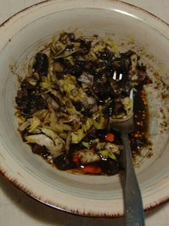 Una foto de Ensalada de pulpos en su tinta. ॐ