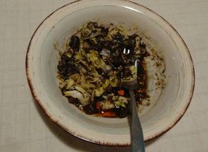 Una foto de Ensalada de pulpos en su tinta. ॐ
