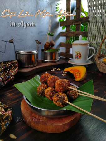 Anti Ribet, Buat Sate Labu Ketan Hitam Isi Ayam Crunchy Sederhana Dan Enak