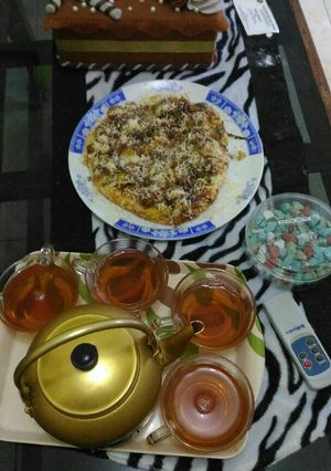 Foto resep pancake pisang coklat keju.