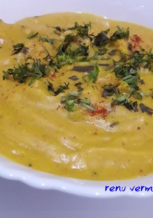 A picture of Zero oil Besan ki kadhi.