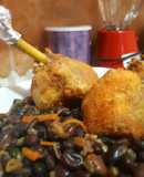 Frejol con pollo Frito