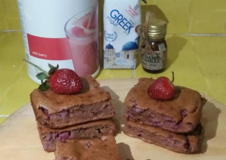 Resep Brownies Strawberry Herbalife (no sugar, no flour, no butter) Anti Gagal