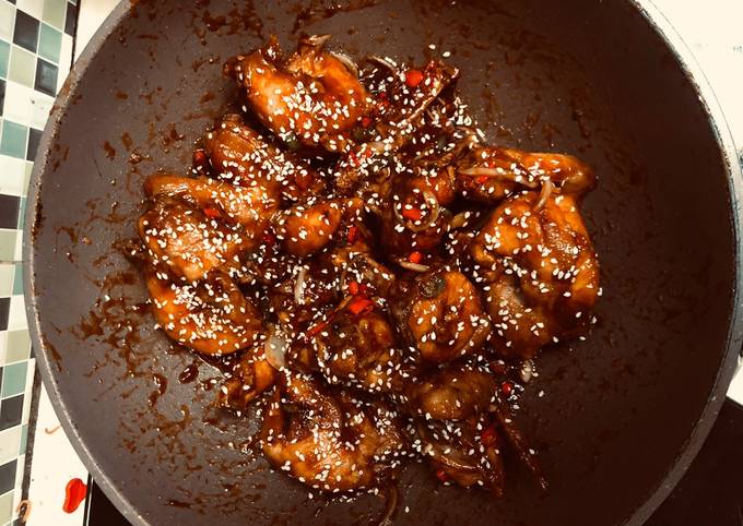Ini Dia Cara Menyiapkan #4 Ayam Goreng saos asam manis pedas ala Opa Korean Anti Gagal