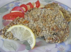 Una foto de Milanesas rebozadas con avena y al horno