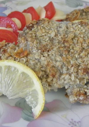 Una foto de Milanesas rebozadas con avena y al horno