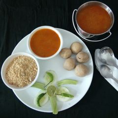 A picture of Dal bati churma.