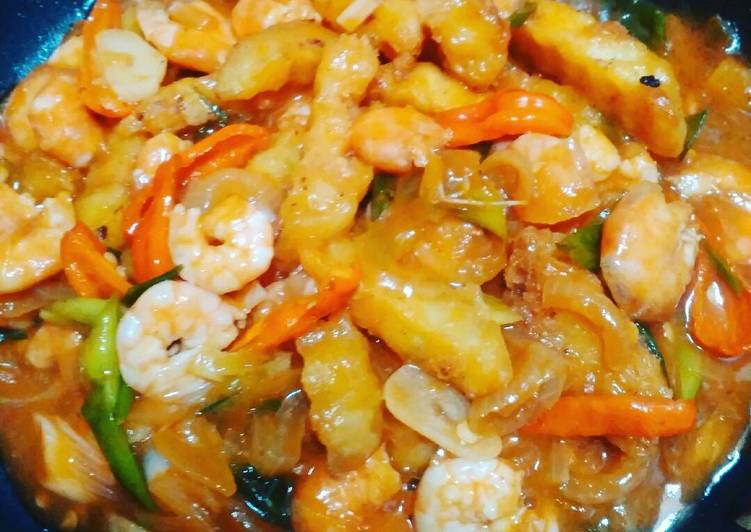 Resep Udang Asam manis mudah, praktis,yummyy, Enak Banget