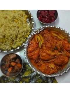 عکسی از دستور خورش مرغ ذغالی(مرغ دودی)