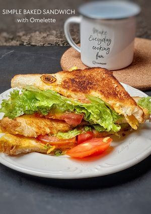 Foto resep Simple Baked Sandwich with Omelette