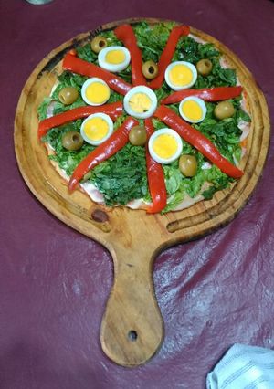 Una foto de Pizza primavera (receta de mi padre) 