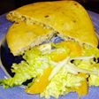 Tortilla de bacalao con ensalada de naranja