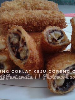 Foto resep Roti gulung isi pisang coklat keju crispy