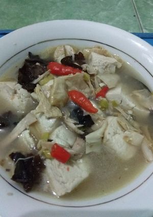 Foto resep Sup jamur tahu