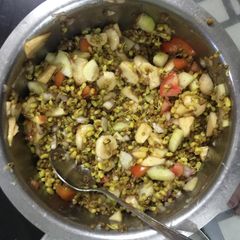 A picture of Moth sprouts banana chaat.