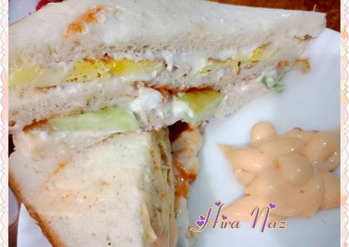 #Chicken_With_Egg_Mayo_Sandwich!! #KokabandCookpad #RamadanKiTayari Recipe