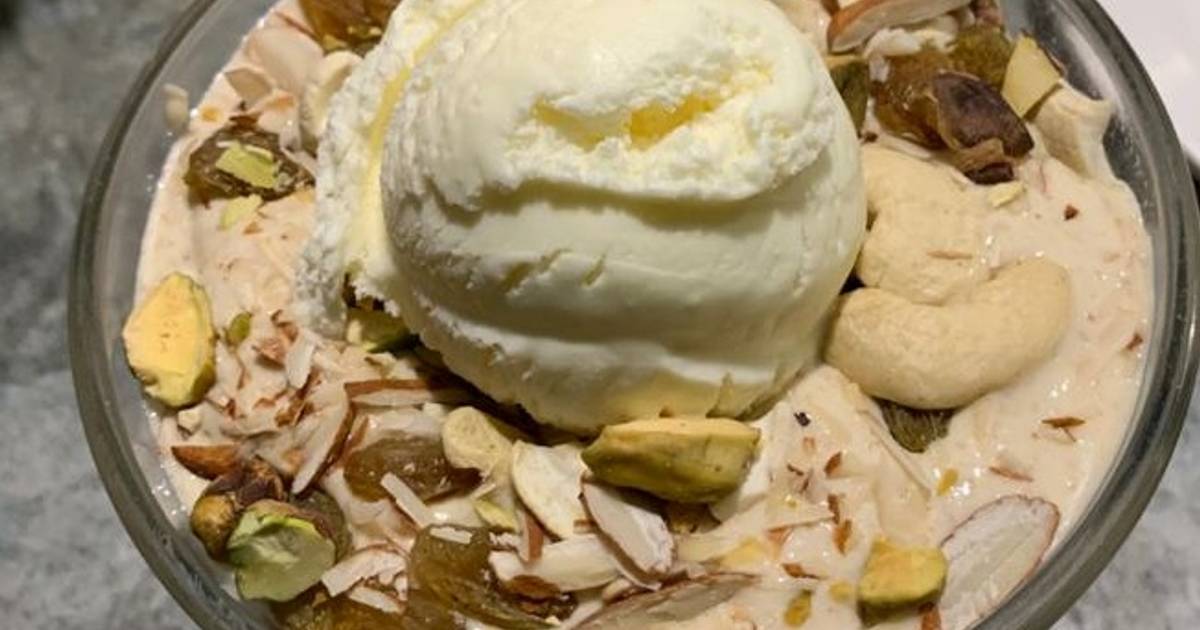 Dry Fruits cream with Ice Cream Recipe by Diksha Singh Cookpad