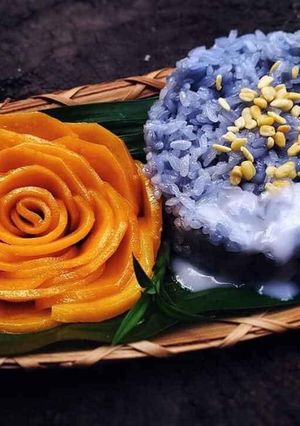 Hình của món Xôi đậu biếc.