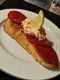 Brad's wild rockfish w/ Spanish chorizo & jalapeño snow crab dip