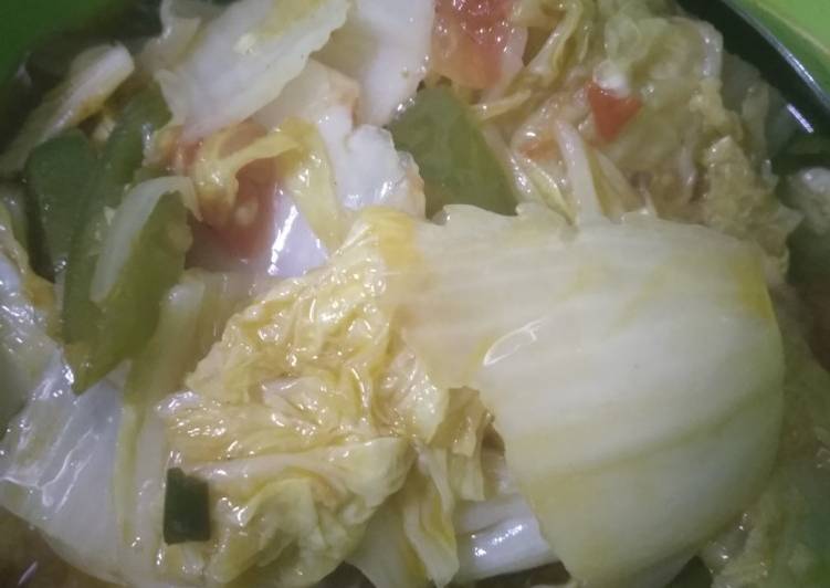 Tumis sawi putih cabe ijo