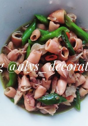 Foto resep Tumis Cumi Asin mix Buncis Cabe Ijo