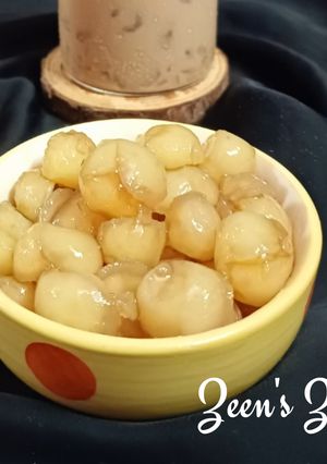 A picture of White Tapioca Pearls or Boba Balls.