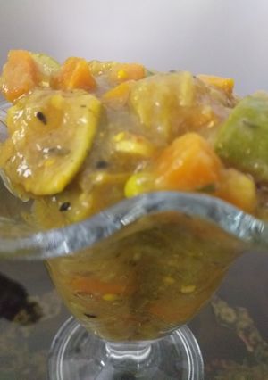 عکسی از دستور ترشی انبه با مخلوطی از بادمجان و بنه (پسته جنگلی)