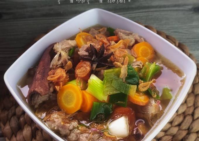 Resep 315 Sop Tetelan Sapi Rempah Bumbu Iris Oleh Pawon Tie Three