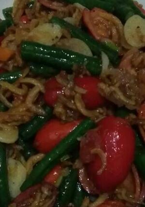 Foto resep Tumis teri melinjo kacang panjang