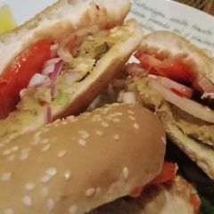 A picture of Chicken shami burger.