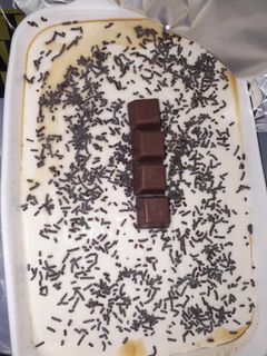 Una foto de Flan de queso