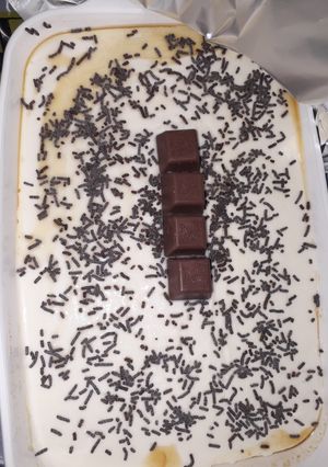 Una foto de Flan de queso