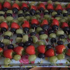 A picture of Fruit skewers.