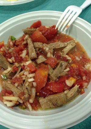 Una foto de Hígado de cerdo aliñado al cilantro