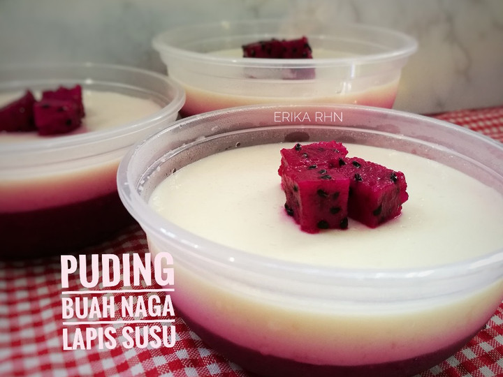 Resep Puding Buah Naga Lapis Susu Sederhana Dan Enak